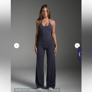 Dark Grey tank and wide leg pant set by SWT active